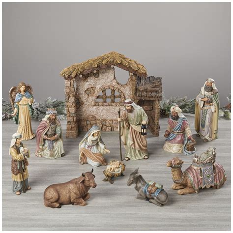 Each handcrafted piece is unique with slight variations. . Nativity set costco